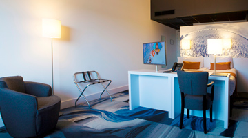 Interieur hotelkamer bij Fletcher Wellness-Hotel Sittard